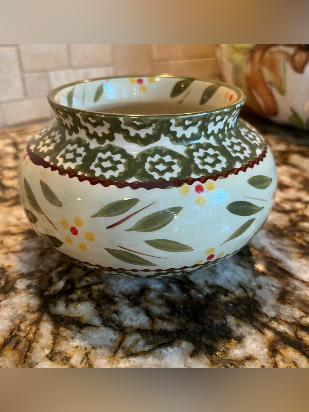 Temptations Old World Green by Tara Ceramic Multi Use Bowl 16oz